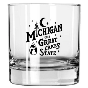 Whiskey Glass - Michigan Vintage Font