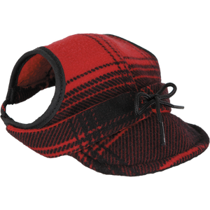 Critter Kromer Cap for Dogs and Pets - Red/Black Plaid