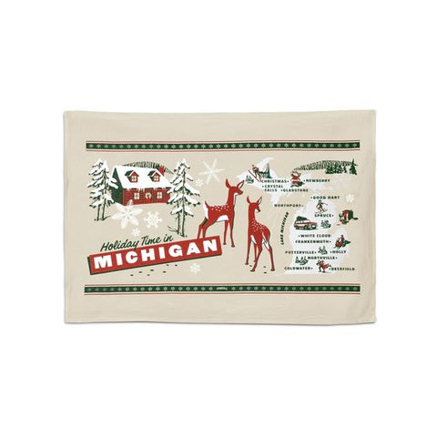 Holiday Greetings from Michigan Sack Towel