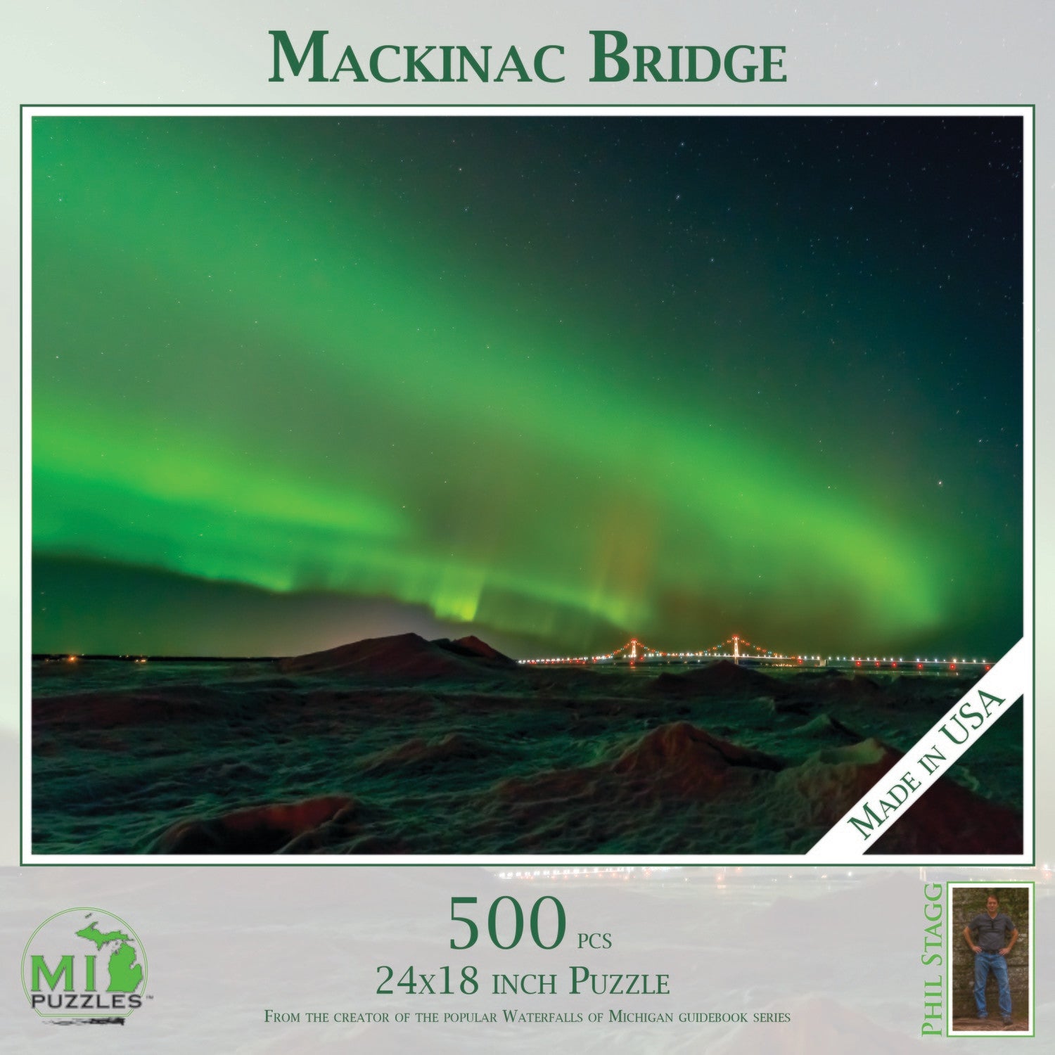 Mackinac Bridge with Northern Lights Puzzle - 500 pcs