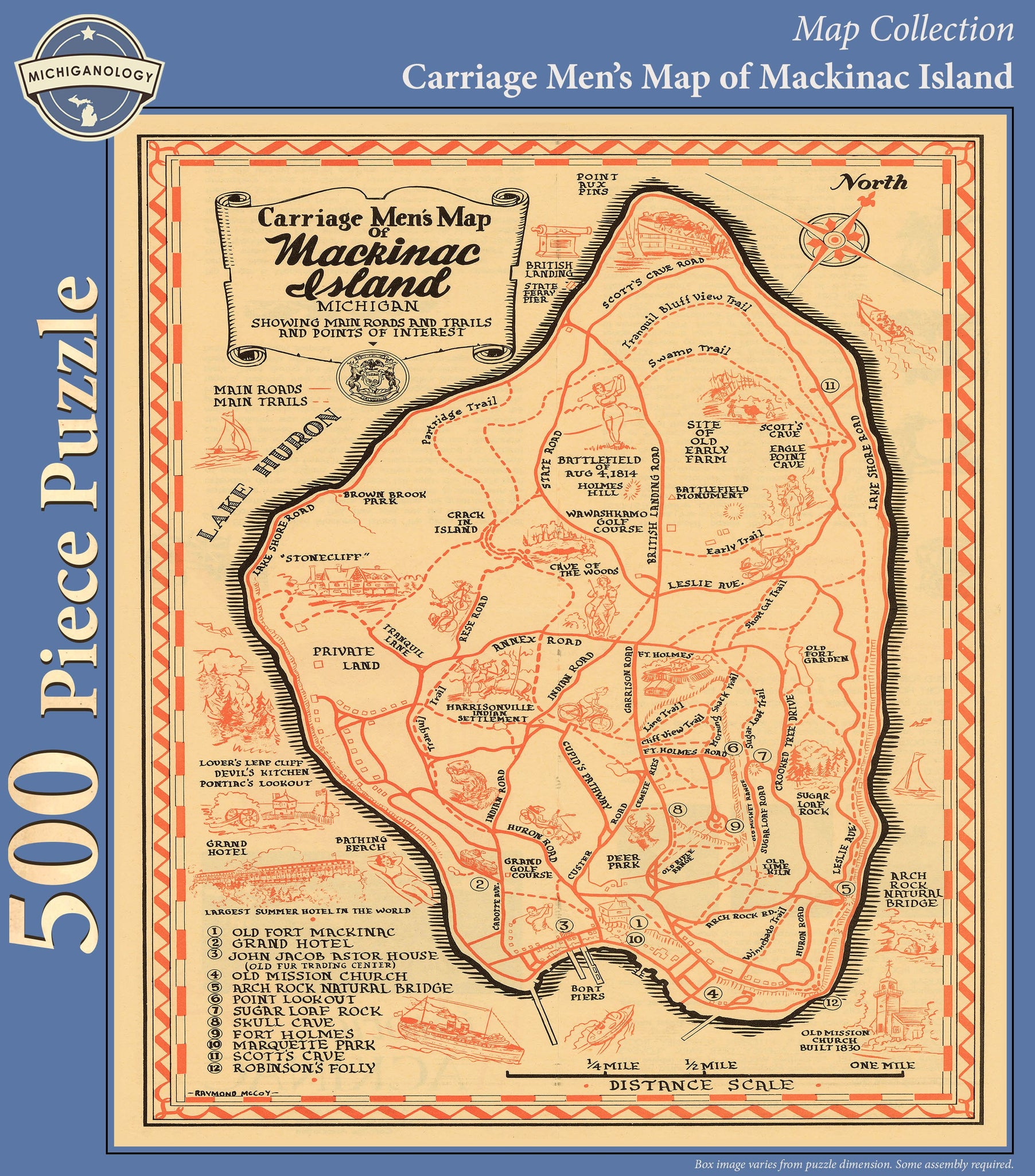 Carriage Men’s Map of Mackinac Island Puzzle