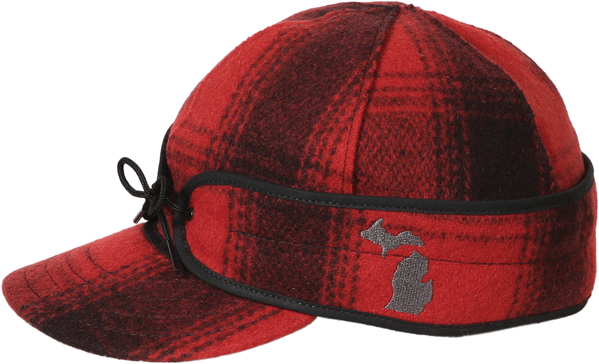 Stormy Kromer Michigan Pride Cap - Red & Black Plaid