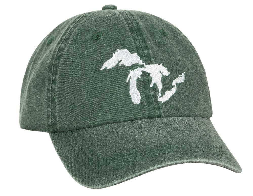 Michigan State Map Embroidered Baseball Cap - Low Profile, 100% Brushed Cotton, Adjustable, One Size Fits Most - View #6